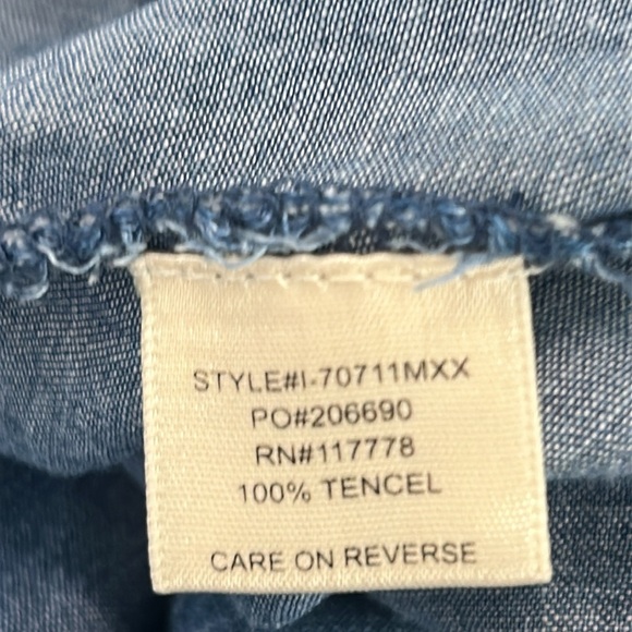 LOVESTITCH Tencel Chambray Jumpsuit Wide Leg Women Size M - Picture 7 of 15